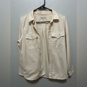 Madewell Cream Cotton Utility Shacket Size S • Fair Condition • Great DIY